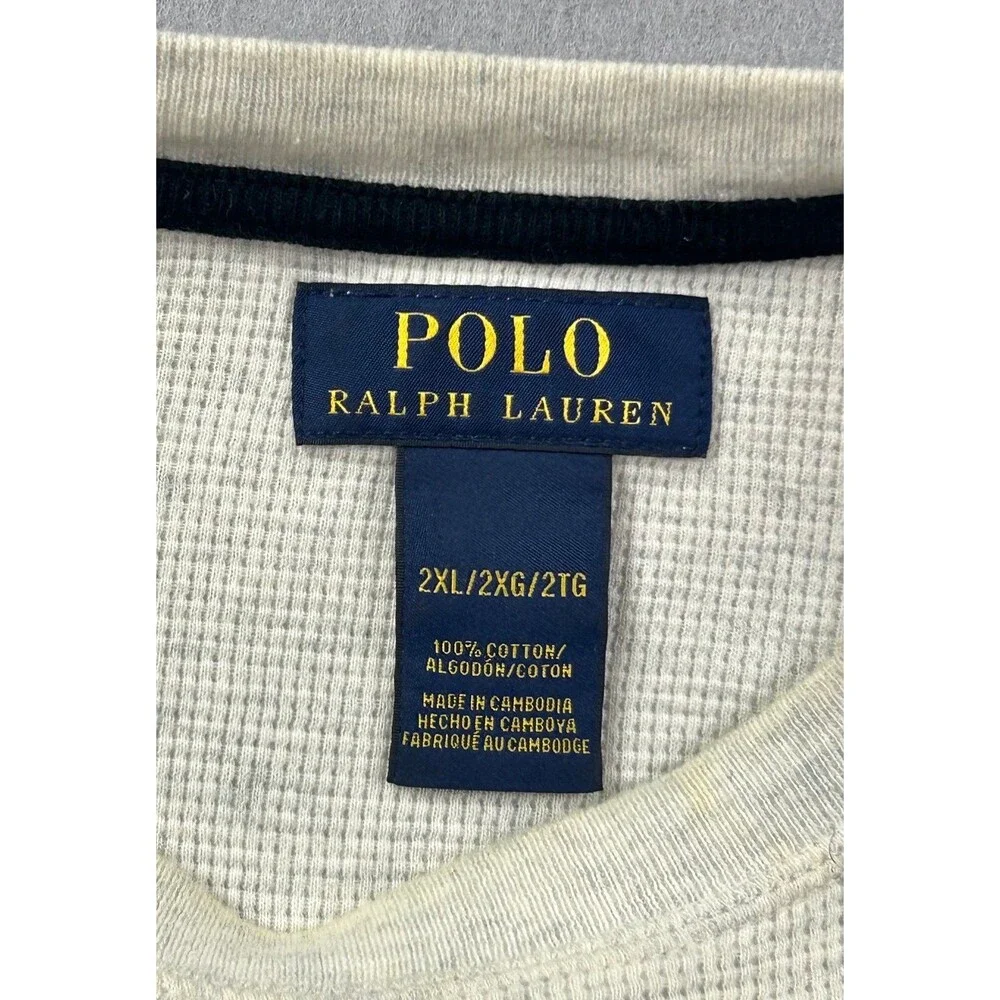Polo Ralph Lauren Mens Waffle Knit Crewneck Long Sleeve Shirt Thermal 2XL